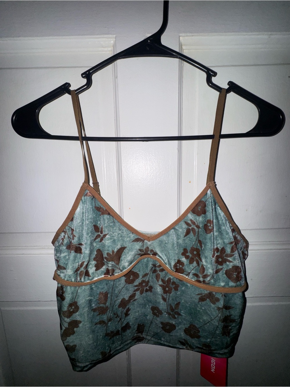 Velvet Floral Cami Tank Top SHEIN